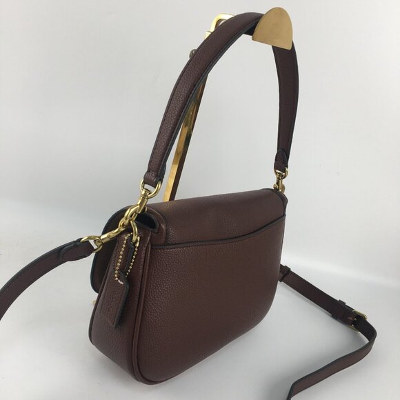COACH Legacy Small Pebbled Leather Shoulder Bag CU099 Maple Outlet NEW - Picture 7 of 10